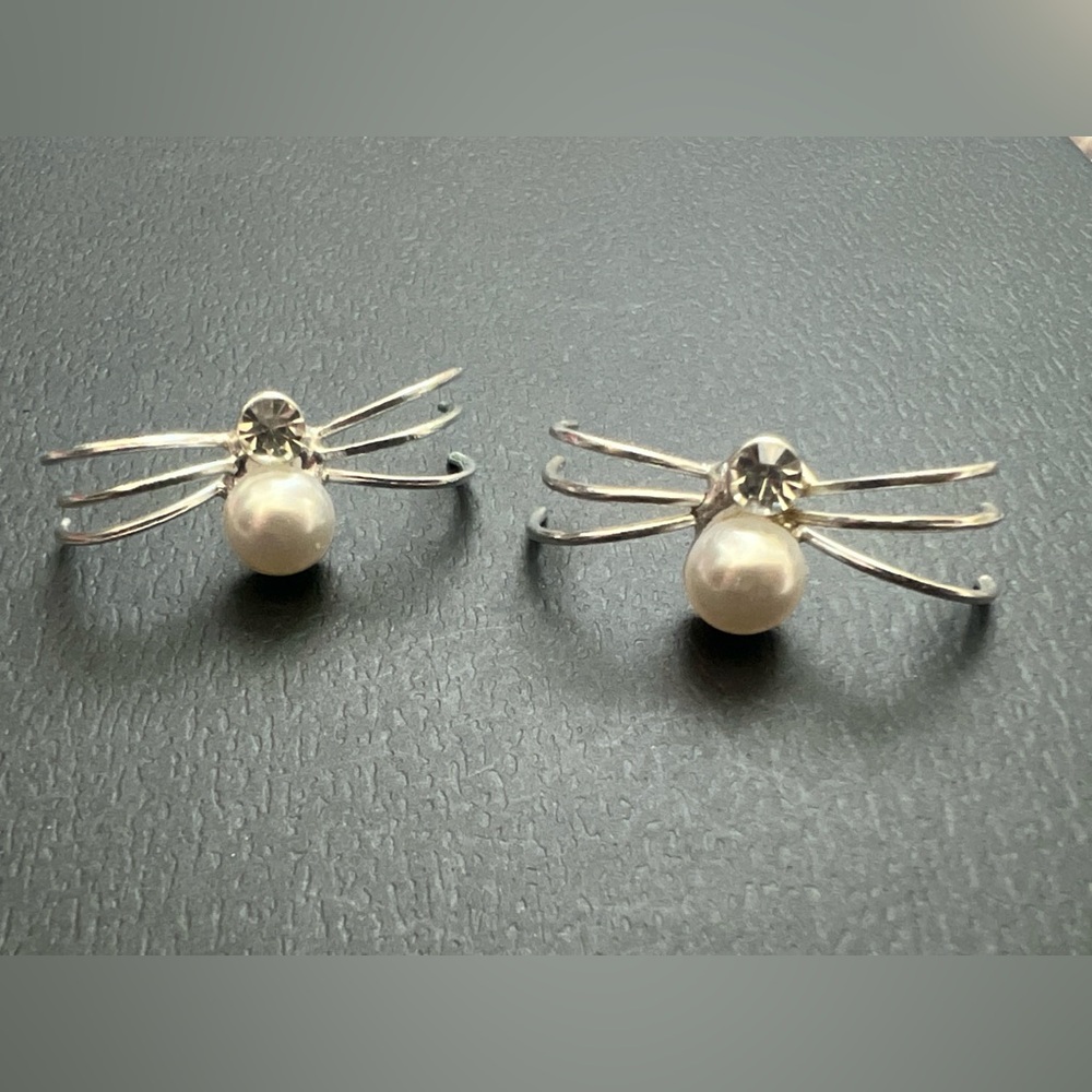 Elegant Silver Spider Earrings